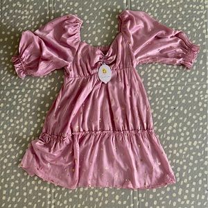 NWT - Sweet Lemon - Under the Stars dress - pink and gold, size large